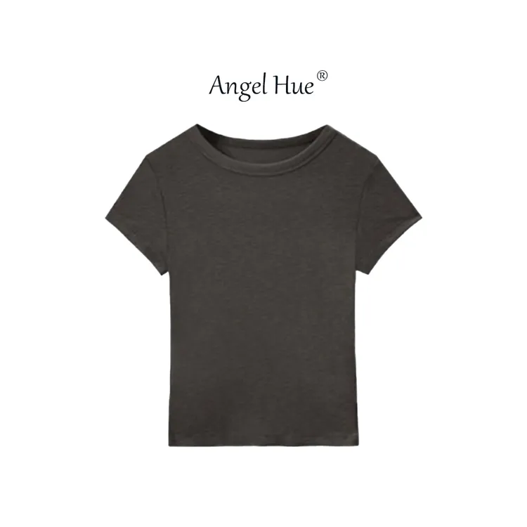 莱赛尔短袖2025年新款面膜T恤圆领洋气弹力夏季上衣 S031