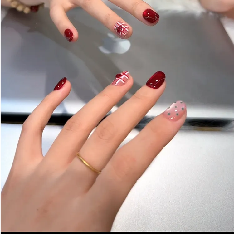 【格林苹果】粉色款纯手工穿戴式猫眼美甲可爱穿戴甲