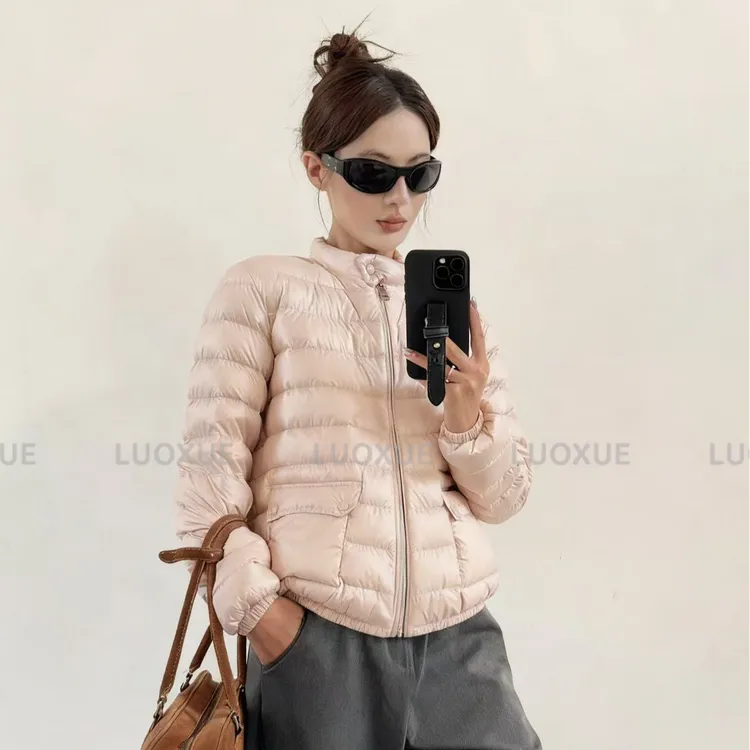 LUOXUE轻奢90绒 保暖琐温立领薄款羽绒服 90白鸭绒轻薄保暖新款 