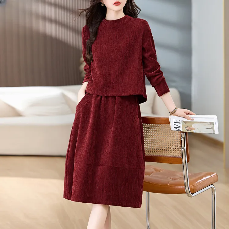 两件套连衣裙女装2025春季新款时尚洋气减龄套装裙开春穿搭一整套