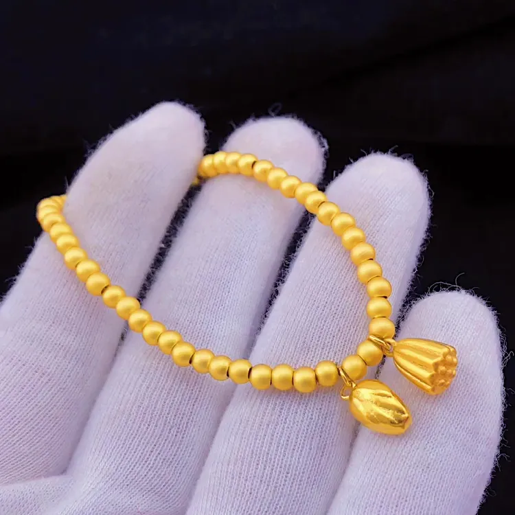 铜合金手链 两世欢手链 莲蓬莲花手串手链小众ins仿金饰品999
