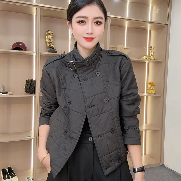 【众帆女装2】秋季保暖防脏常规款厚款棉服女装立领休闲潮流上衣 