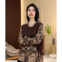 BEIJU 2025新款时尚气质百搭显瘦轻奢洋气设计感拼接毛衣女7860