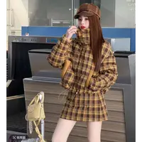 休闲风卫衣格子通勤风时尚套装上衣韩版极简风