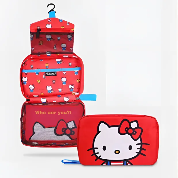日单卡通Kitty家用旅行折叠便携多功能收纳包洗漱包化妆包 09372