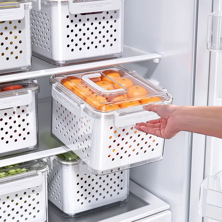 星优保鲜盒食品级冰箱收纳盒透明密封食物泡菜水果整理盒
