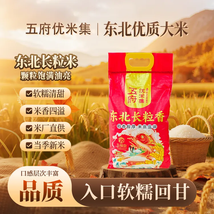 东北长粒香大米5kg大米软糯清甜米香四溢当季新米原产地直供  