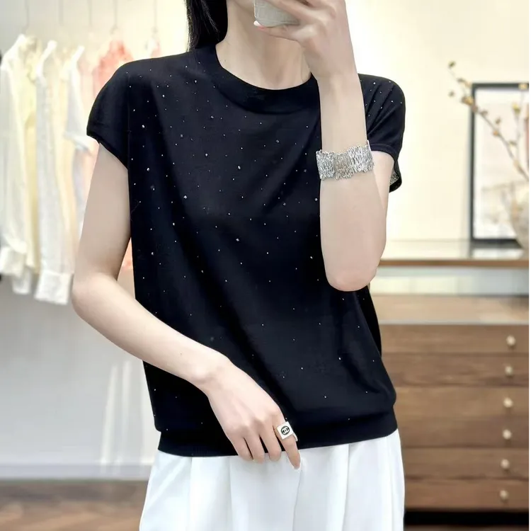 品牌高端女装莱赛尔短袖T恤女夏季2025新款棉t大码宽松莫代尔上衣