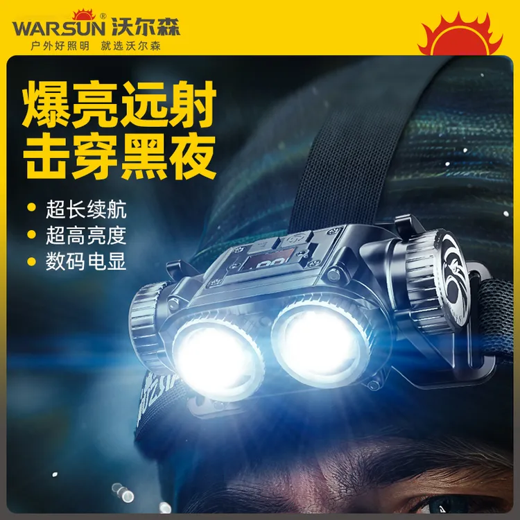 沃尔森鹰隼高亮超亮充电钓鱼专用头灯超长续航头灯强光头戴式远射