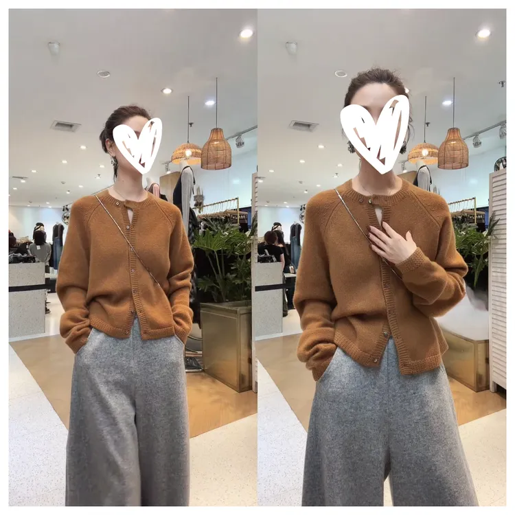 爆款气质小香款毛针织开衫女圆领高级感2025时尚宽松软糯C6444