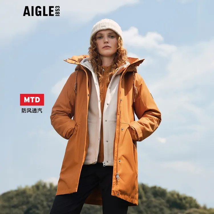 AIGLE艾高秋冬新品MTD防风防雨透汽SORONA柔软防风棉服BT41