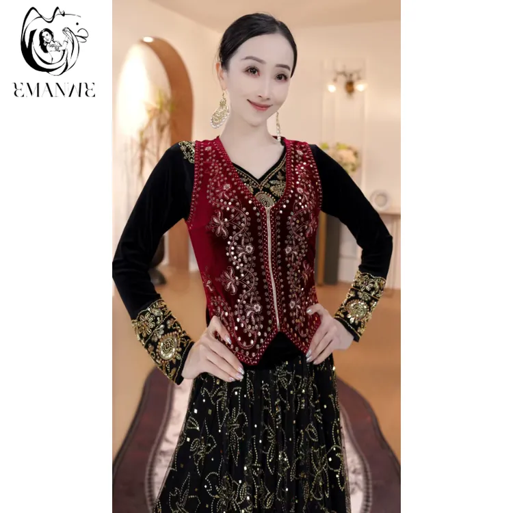 依曼之舞E25D27异域风情马甲气质民族风新疆舞蹈服广场舞丝绒