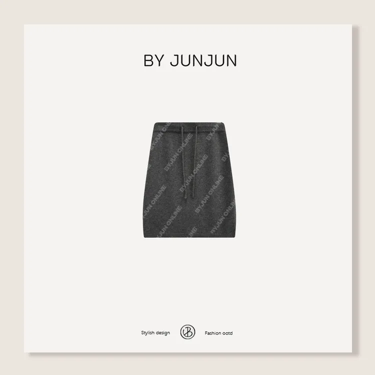 ByJunjun韩系全羊毛针织半裙冬季显瘦百搭半身裙