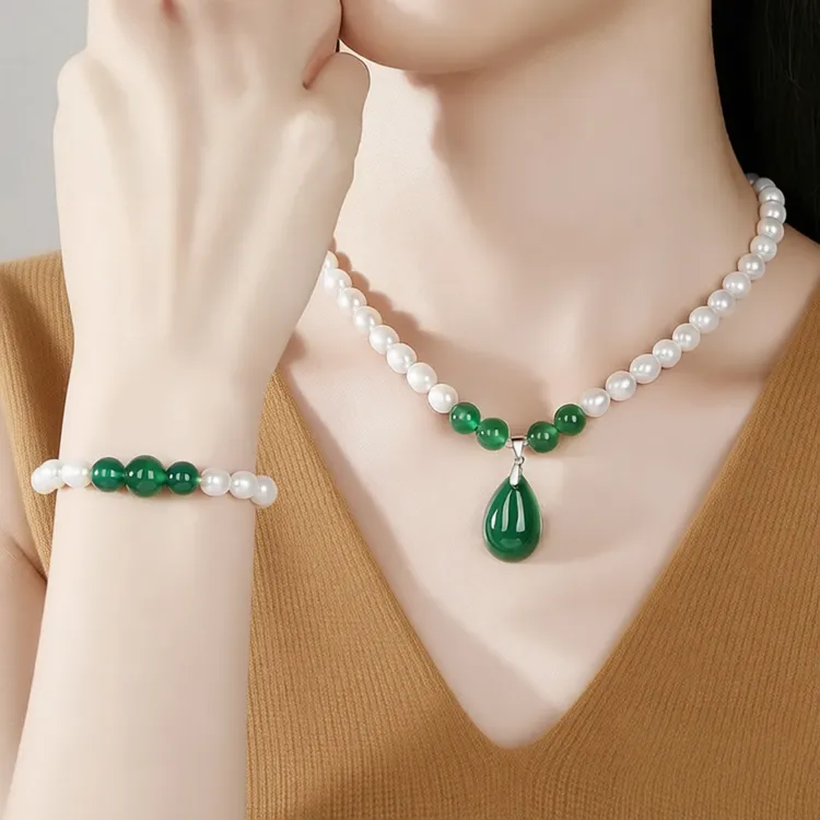 吊坠925银 正品女款气质珍珠锁骨链妈妈婆婆长辈节日礼物高雅大方