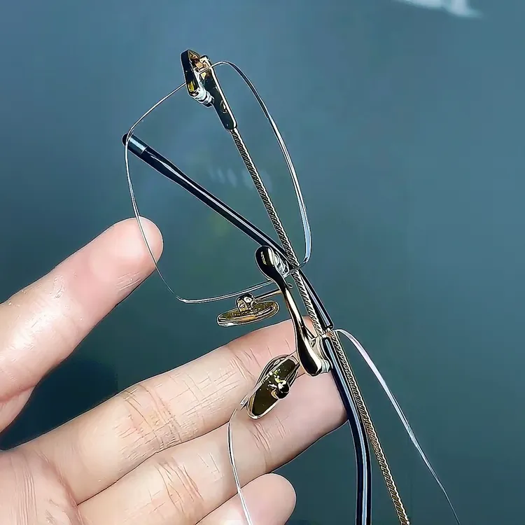 精选高当无框白水晶商务款老花镜气质时尚百搭中老年人护目花镜