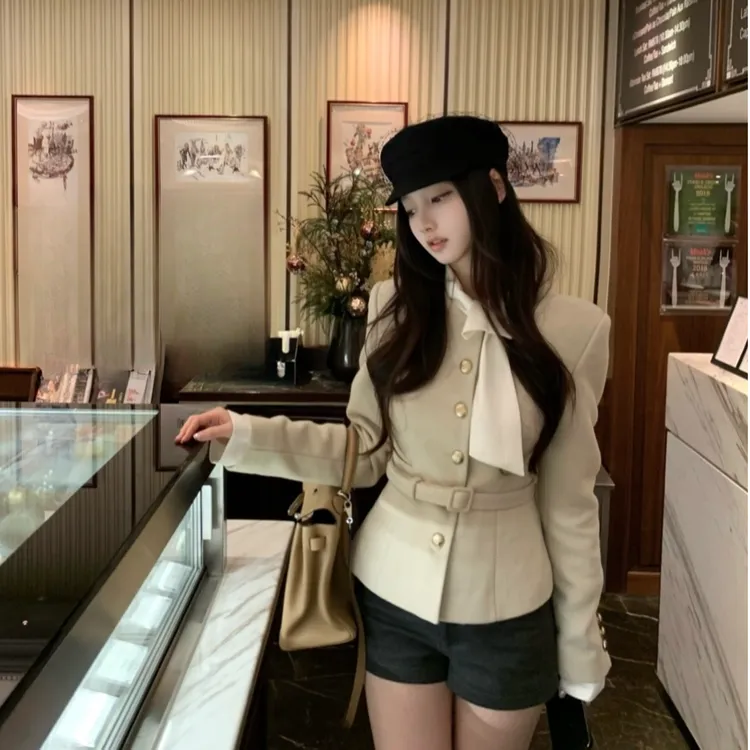 高级感气质小众小香风轻奢外套女春季新款韩系时尚上衣配显瘦短裤