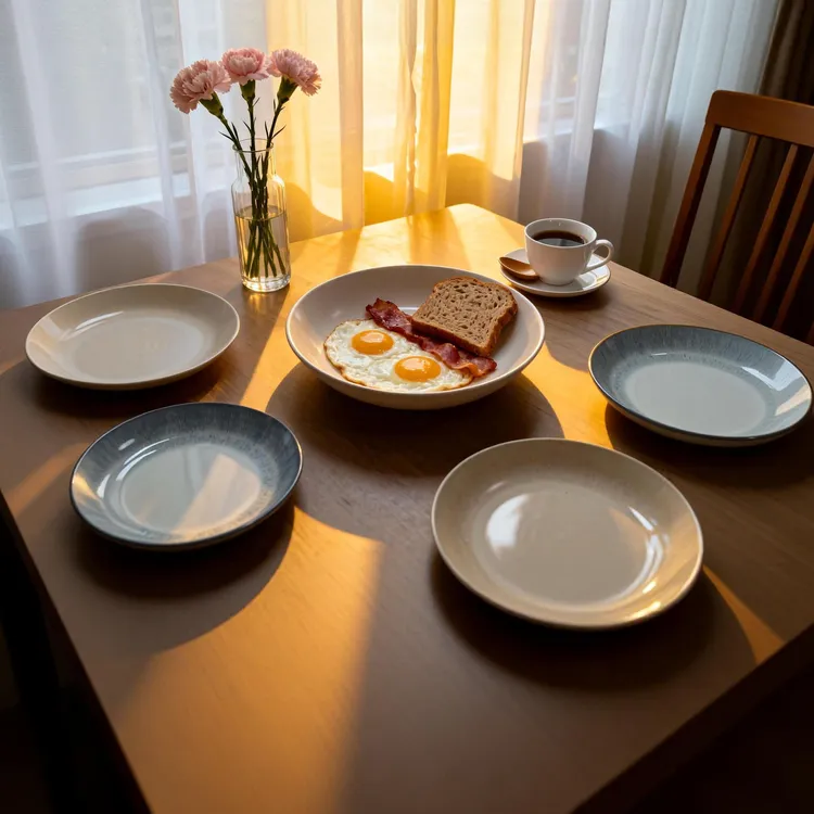 4个装 盲发款式随机9英寸汤盘子家用深盘汤盘 陶瓷碗盘餐具 微瑕