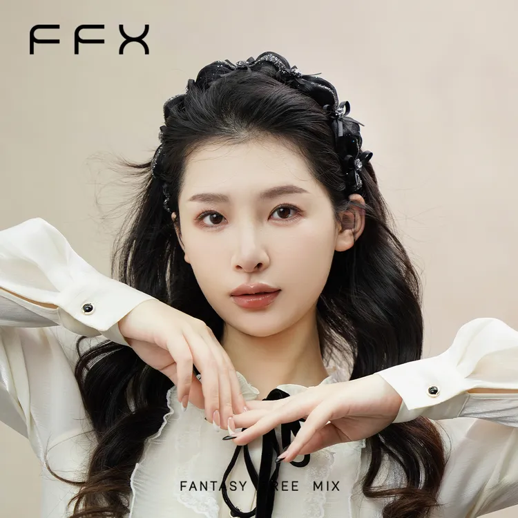 弗弗西FFX【浪漫银河】流光纱蝴蝶结齿梳发箍