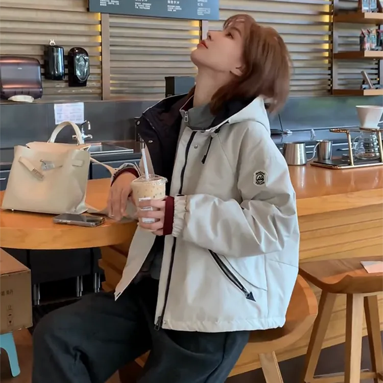 2025冬季新款百搭连帽派克服时尚宽松休闲设计感通勤加厚棉服外套