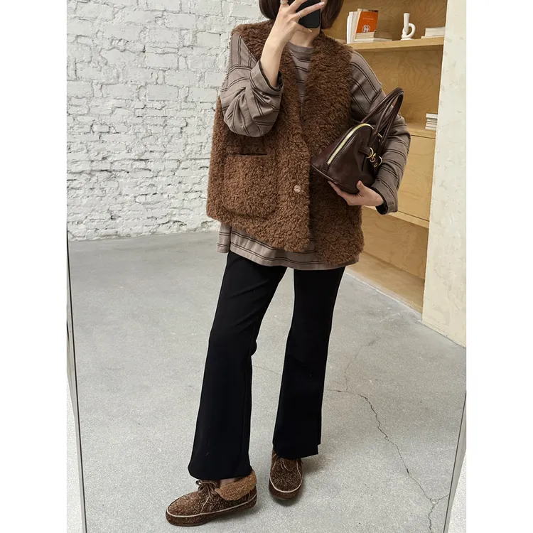 【唐悠悠mgdm】复古时髦弹力氨纶九分修身显瘦微喇裤女黑色休闲裤