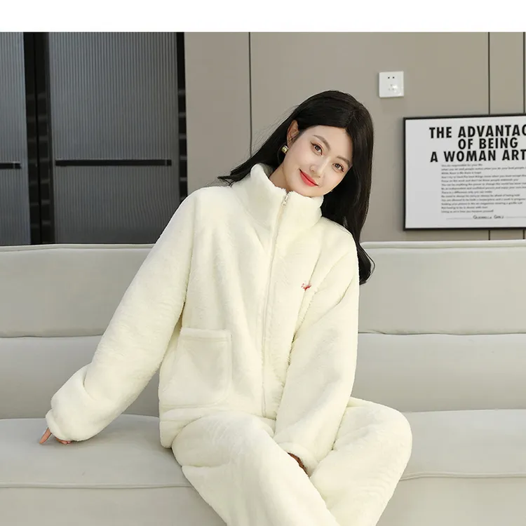 冬季加厚保暖情侣宽松可外穿家居服套装