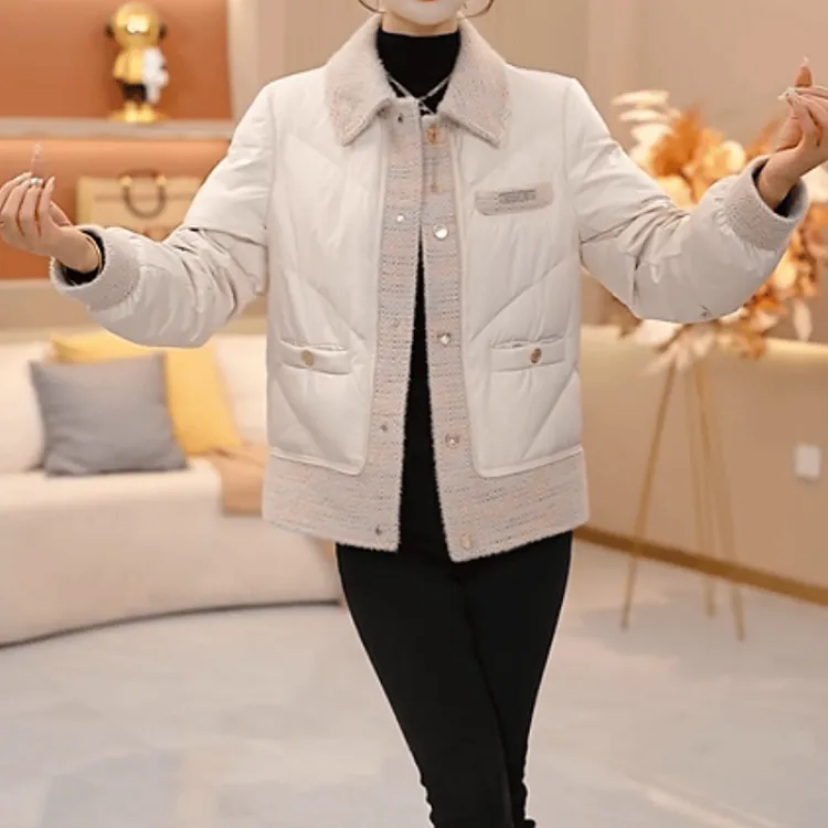 B520【羽绒服】2025冬季新款时尚洋气宽松休闲保暖显瘦羽绒服外套