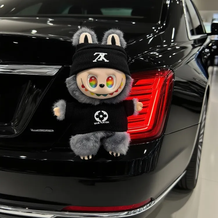 LABUB拉布车后尾挂件车载电动车装饰品玩偶公仔男女