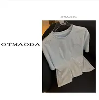【南瓜定制】N1279-新款短袖T恤时尚设计师好看重工女士