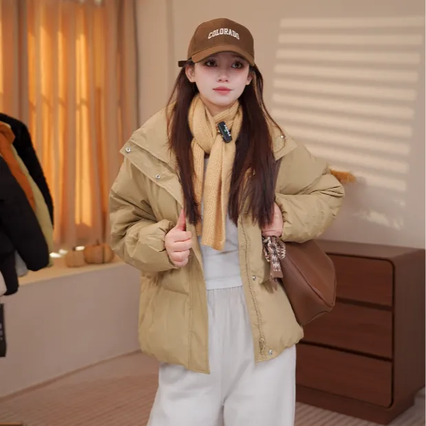 羽绒服女短款2025新款爆款小个子立领百搭加厚冬季简约时尚外套