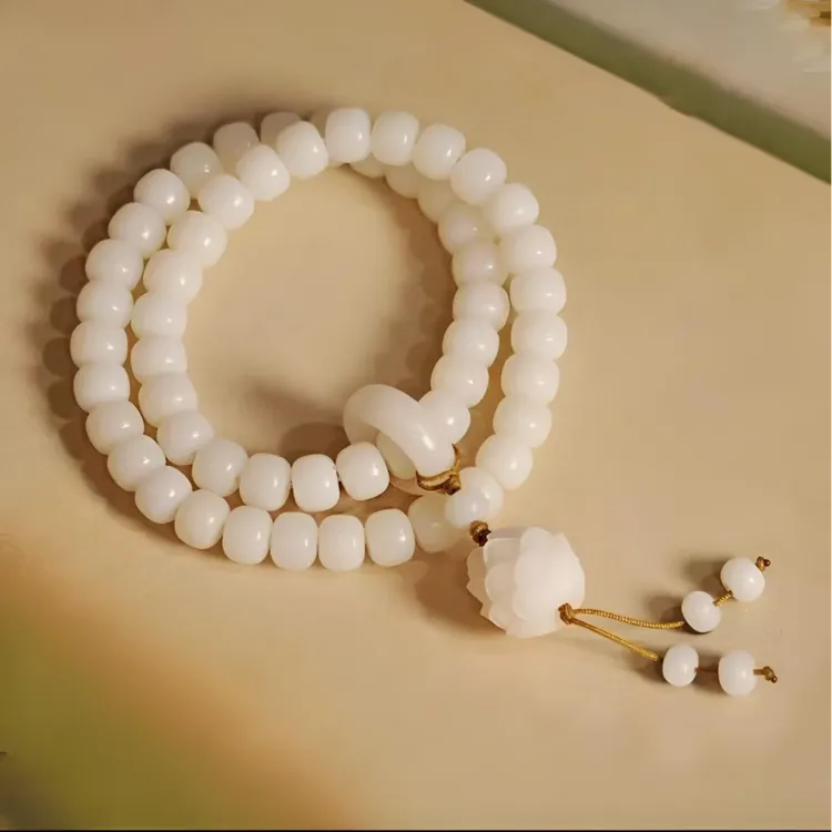 【苏禾专属】精品白菩提根双圈手持莲花吊坠跑环菩提精品