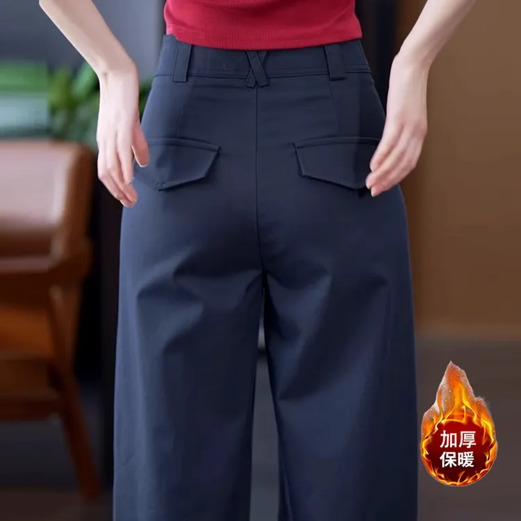 加厚阔腿裤女秋冬爆款2025新款高腰垂感休闲西装裤天丝棉直筒长裤