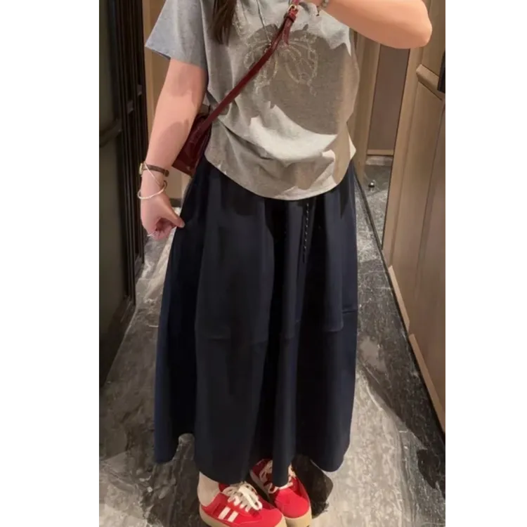 [现货＋运险＋口袋]8129-夏季女装显瘦微胖大码休闲气质半身裙