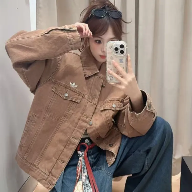 adidas WASHED DENIM PADDED JACKET牛仔运动夹克外套  KB5447