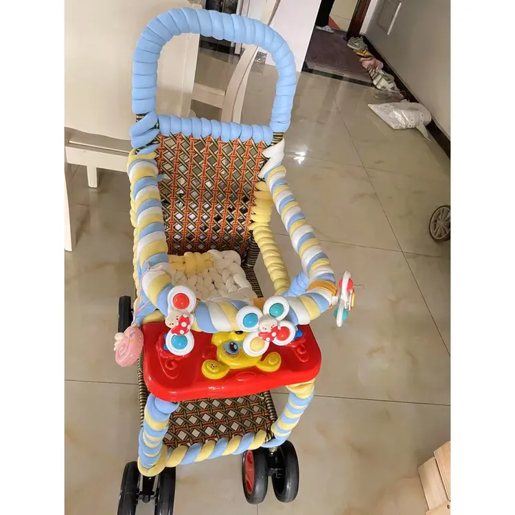 婴儿推车把手保护套儿童藤编车护栏改造装饰配件毛线防撞防滑棉条