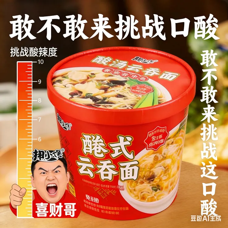 胡椒鸡汤味云吞面桶装非油炸方便速食泡面