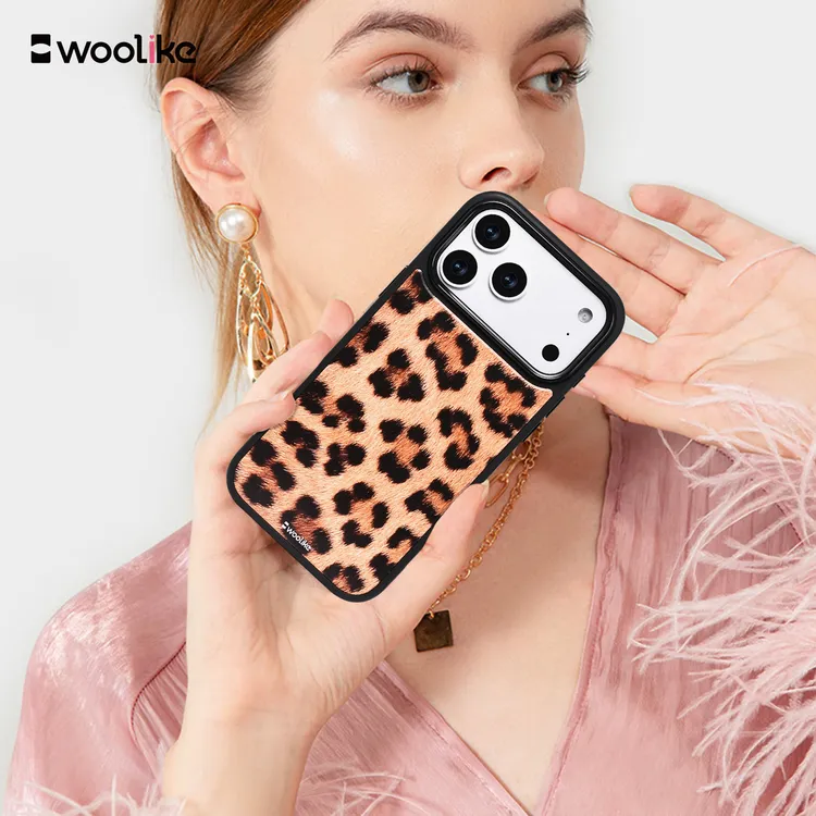 WOOLIKE肤感豹纹磨砂苹果手机壳防摔适用于苹果iphone17/16Promax