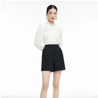 【晨粉专享价】星星刺绣高腰钉珠高级通勤短裤女