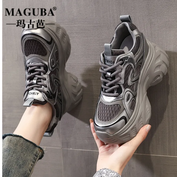 MAGUBA/玛古芭轻奢老爹鞋女款厚底增高轻便女鞋户外登山休闲百搭