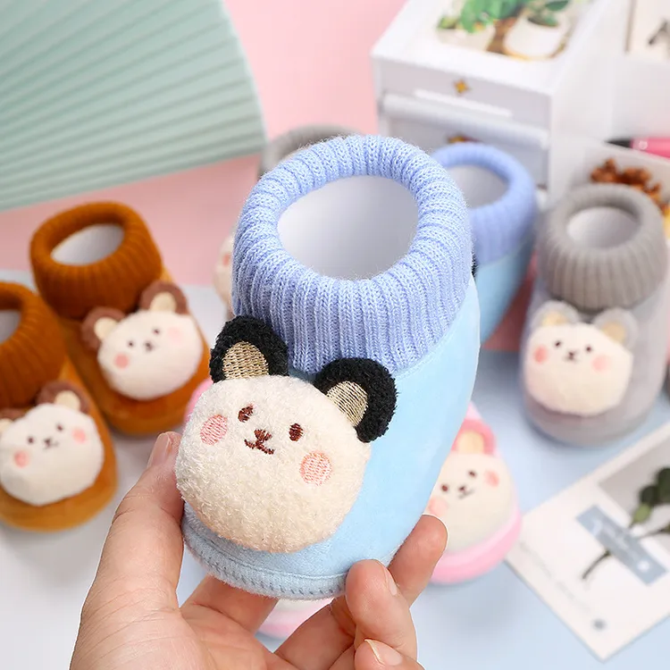 冬季宝宝护脚加绒加厚保暖可爱婴幼儿学步鞋高帮不掉鞋子软靴DL