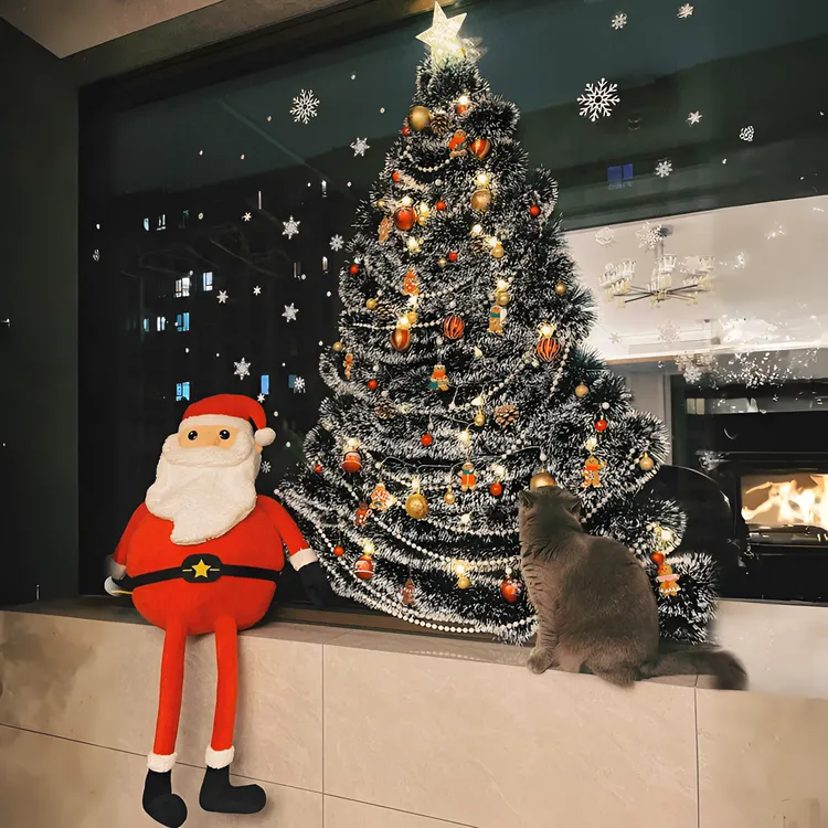 时光有约圣诞节装饰品玻璃墙面DIY氛围感圣诞树家用客厅圣诞树