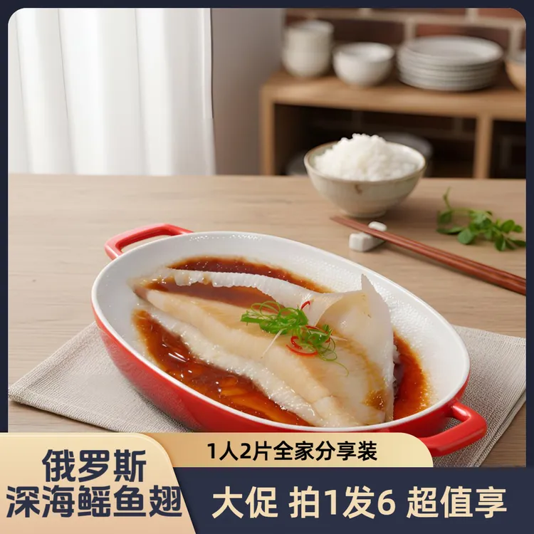 渔人街【大促拍1发6】鲜切俄罗斯深海捕鳐鱼翅低脂高蛋白丰富OMG3