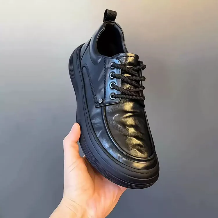 真皮休闲皮鞋男2025秋季新款鞋子软底软面百搭黑色男士商务男鞋潮