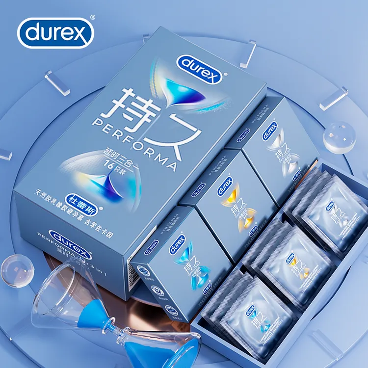 durex杜蕾斯延时款三合一避孕套杜杜久久套超薄持久型延时安全套情趣水润免洗官方正品旗舰天然胶乳橡胶避孕套