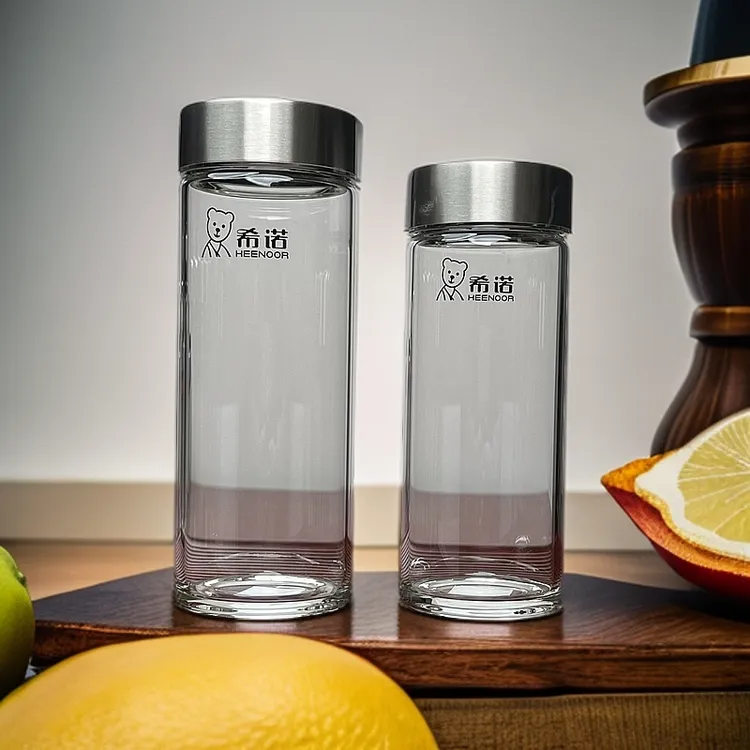 希诺玻璃杯单层加厚大容量家用透明杯子办公便携轻奢泡茶水杯男