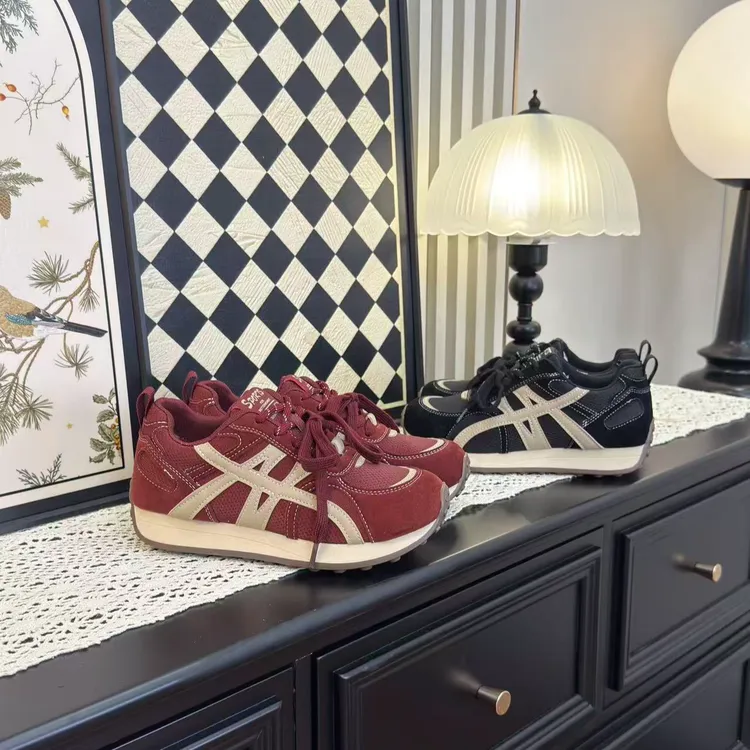 阿甘鞋女德训鞋薄款透气时尚2025新款休闲小白鞋平底板鞋老爹鞋