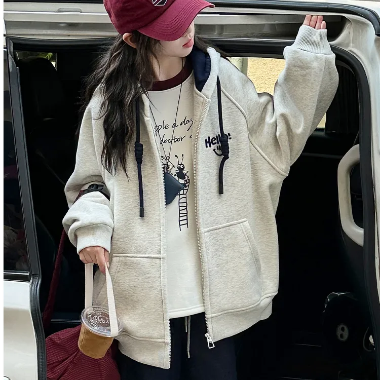 女童夹棉加厚外套2025秋冬款元气少女洋气时尚连帽上衣高品质棉服