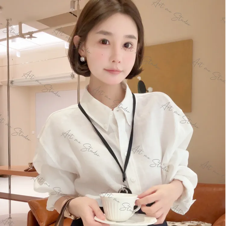 Artme瓜瓜呀【高智两色纯色百搭苎麻衬衫】w1337l2