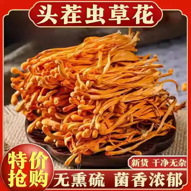 【无干燥剂】虫草花古田新鲜干货净重无熏硫菌菇煲汤即食菌菇小吃