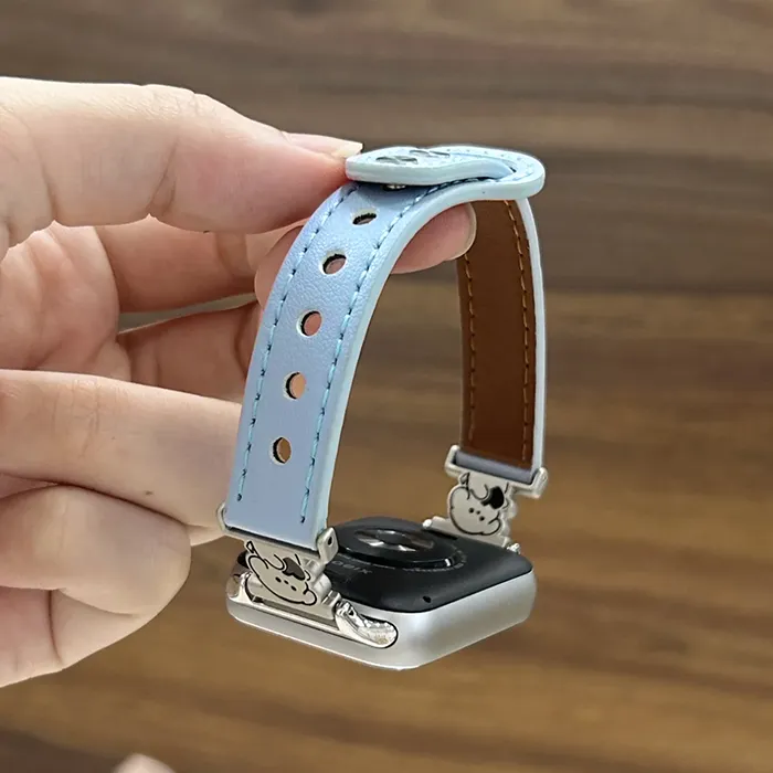 适用小米手环8/9pro双钉扣10/9/8nfc爱心小狗腕带红米5/4手表带