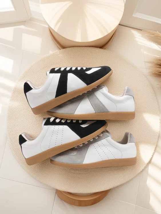 991-01雷布斯同款德训鞋休闲风冲孔透气耐磨防滑舒适时尚鞋板鞋男